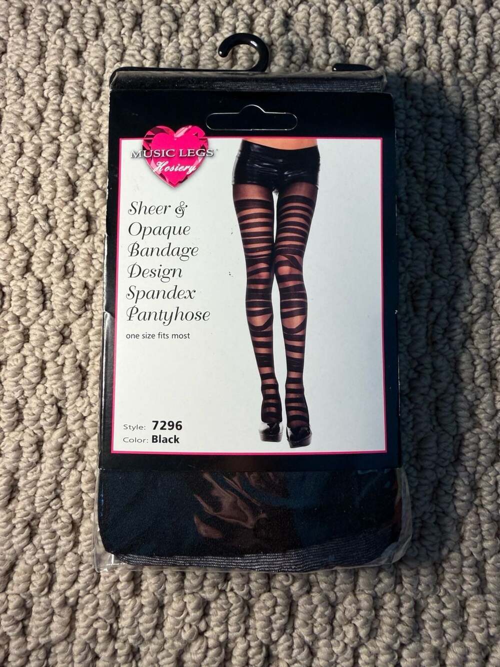 Music Legs Sheer and Opaque Bandage Design Spandex Pantyhose